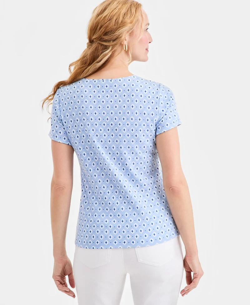 Style & Co Petite Short-Sleeve Scoop Neck Knit Top, Macy's Exclusive