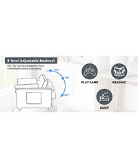 Streamdale Furniture 55" Velvet Convertible Sofa Bed - Dark Grey