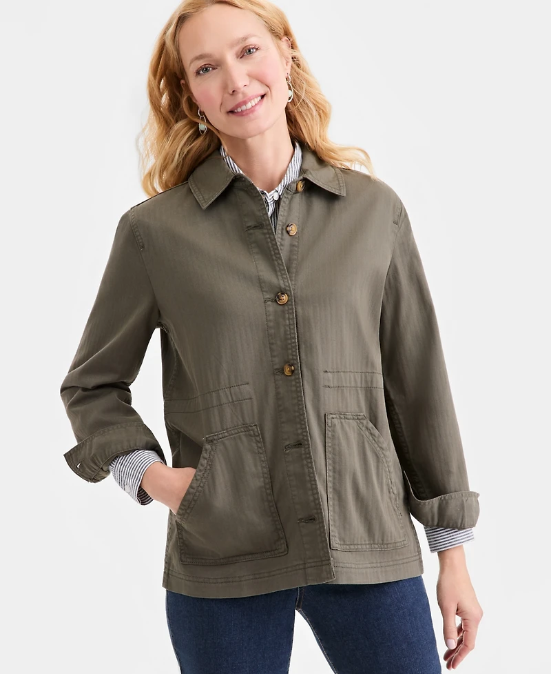 Style & Co Women's Collared Utility Jacket, Macy's Exclusive