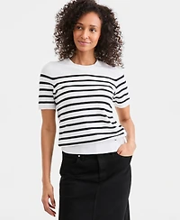 Style & Co Petite Crewneck Short-Sleeve Sweater, Macy's Exclusive