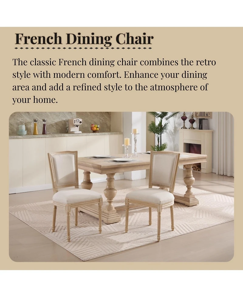 Streamdale Furniture French Country Upholstered Dining Chairs (Set of 2) - Beige