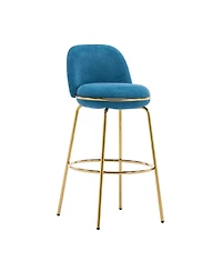 Streamdale Furniture Rio Claro Gold & Blue Upholstered Barstools (Set of 2)