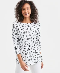 Style & Co Women's Tie-Detail Boat Neck Tunic Top, Macy's Exclusive