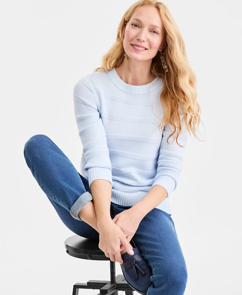 Style & Co Women's Crewneck Stitch Sweater, Macy's Exclusive