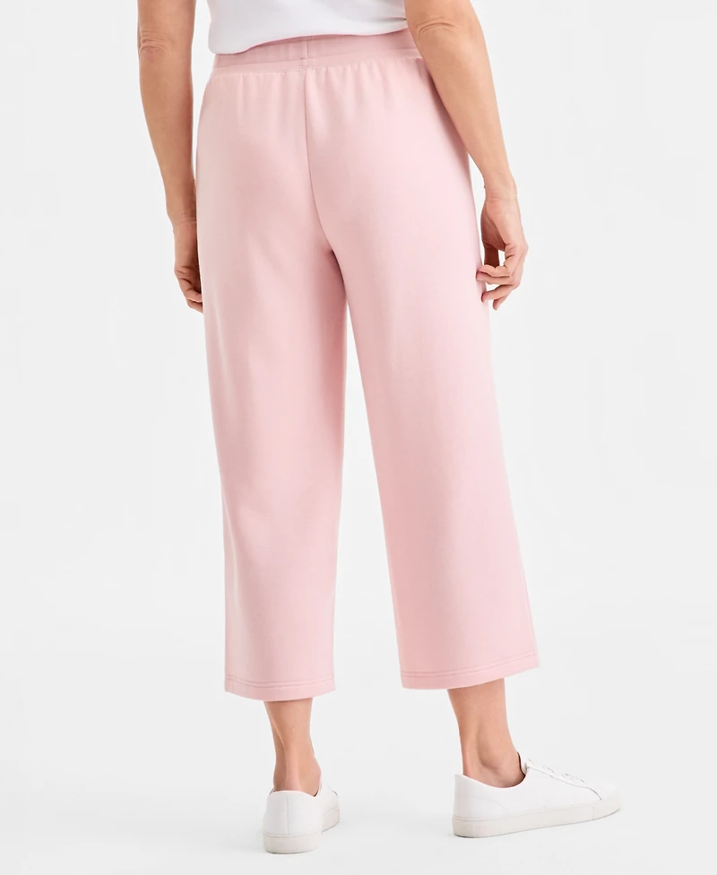 Style & Co Women's Luxsoft Wide-Leg Cropped Sweatpants, Macy's Exclusive