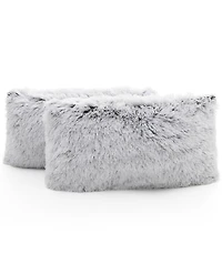 Cheer Collection Shaggy 2-Pack Decorative Pillows, 12" x 20"