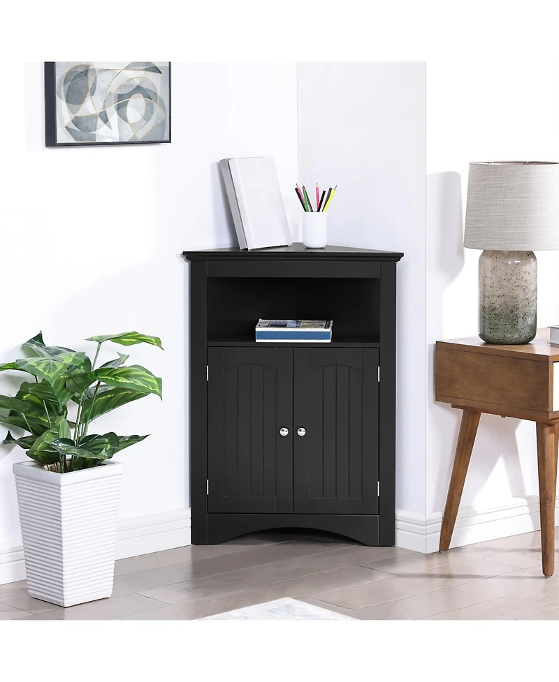 Streamdale Furniture Corner Cabinet with Doors & Shelves