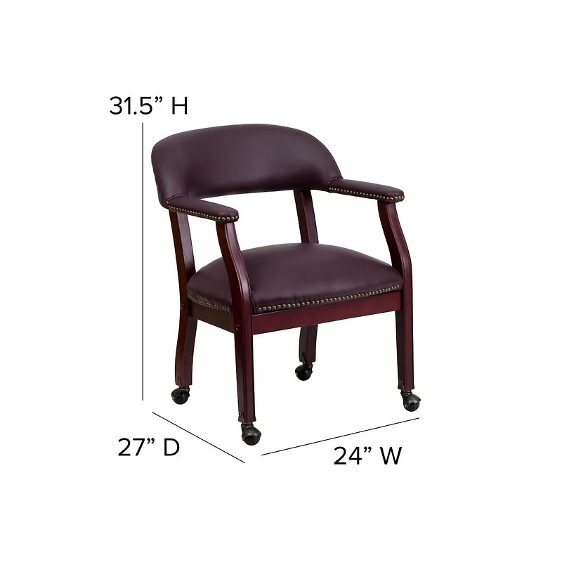 Emma+Oliver Conference Chair with Accent Nail Trim and Casters