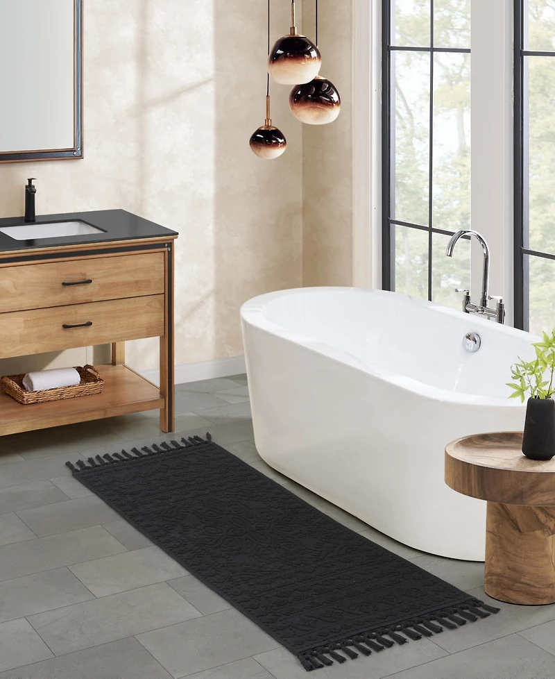 French Connection Nellore Fringe Cotton Bath Rug