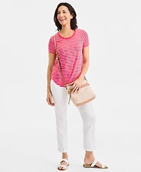Style & Co Women's Printed Short-Sleeve Crewneck Top, Macy's Exclusive