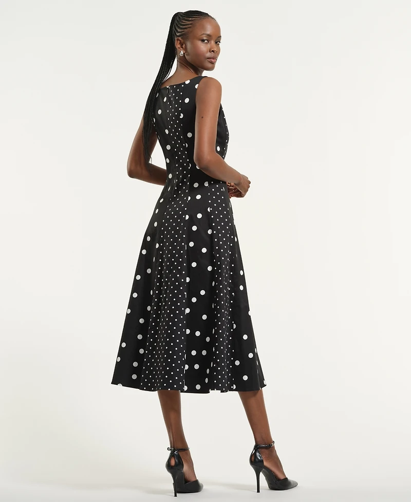 Isaac Mizrahi Women's Seamed Square Neck Midi Dress