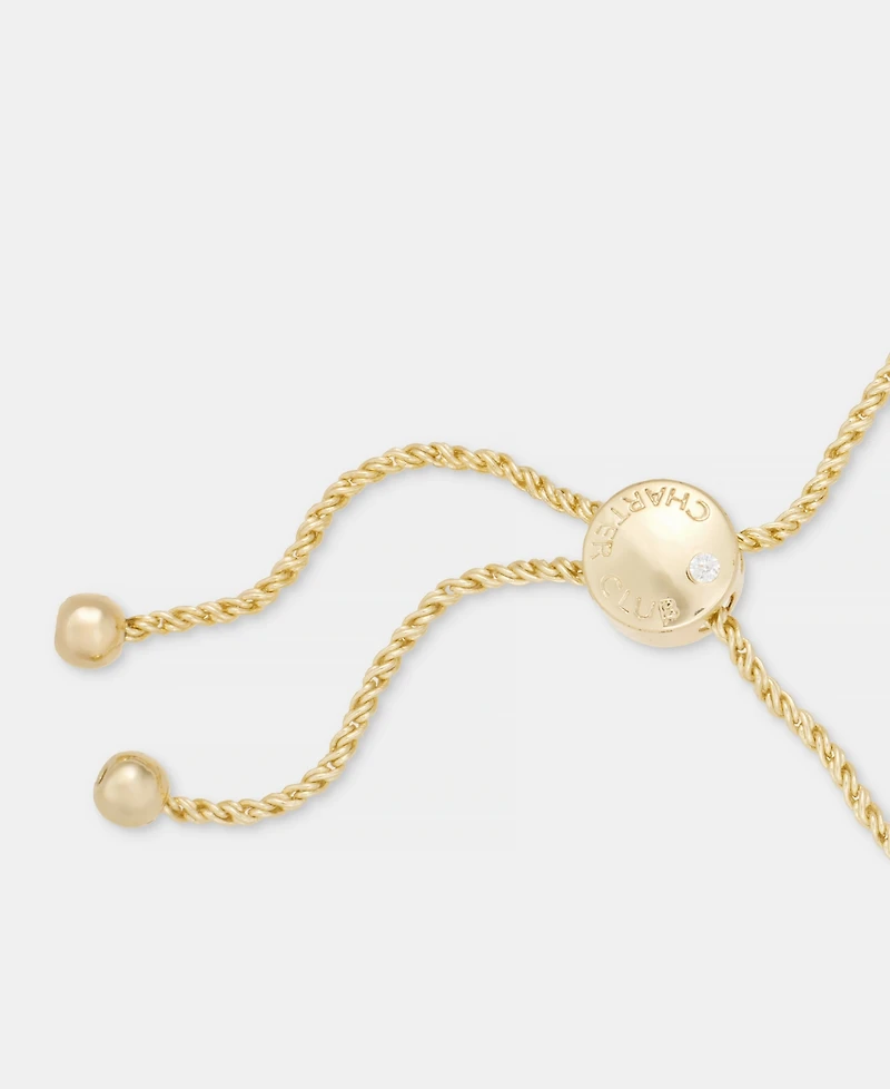 Charter Club Pave Fireball & Imitation Pearl Slider Bracelet, Macy's Exclusive