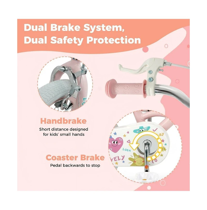 Hongge Kids Adjustable Training Bike with Dual Brake and Safety Features