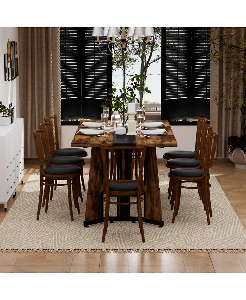 Streamdale Furniture 70.9" Rectangular Dining Table - Seats 8 Rustic Brown