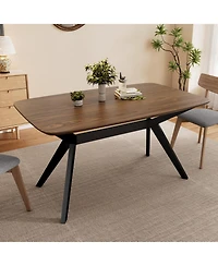 Streamdale Furniture Wood Dining Table ,Walnut+Black
