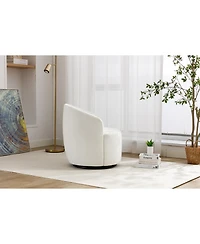 Streamdale Furniture Swanky Swivel Armchair Plush Chenille, Foam Comfort, Black Base