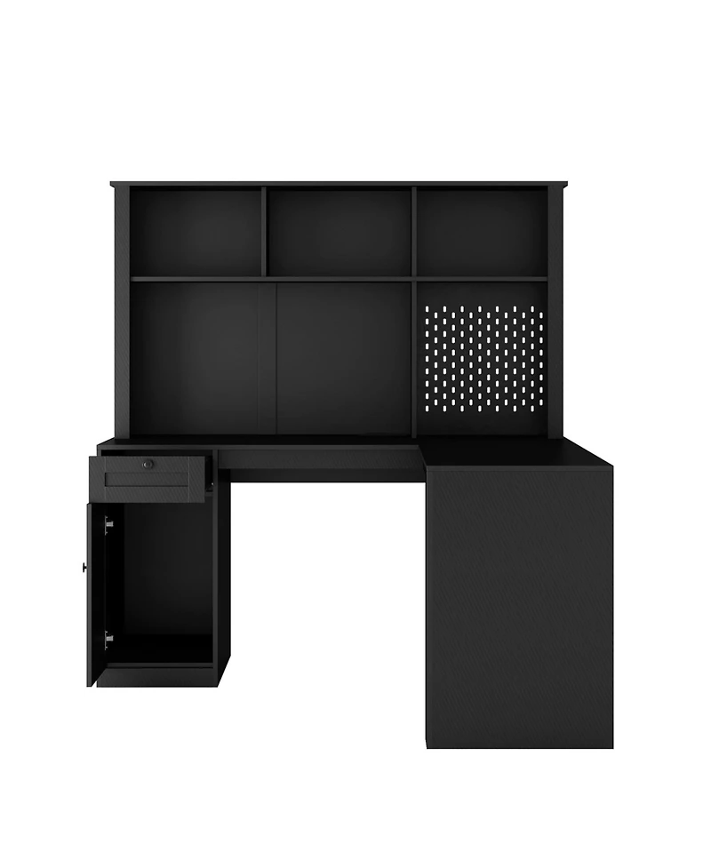Streamdale Furniture Streamdale L-Shaped Desk with Charger, Drawers, Bookshelf, Gaming Desk
