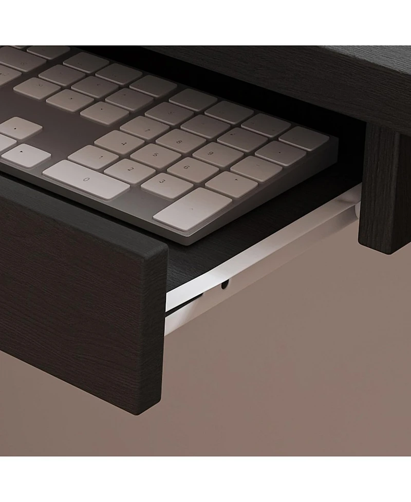 Streamdale L-Shaped Corner Desk with Led, Usb, Keyboard Tray - Black