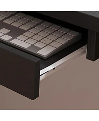 Streamdale L-Shaped Corner Desk with Led, Usb, Keyboard Tray - Black