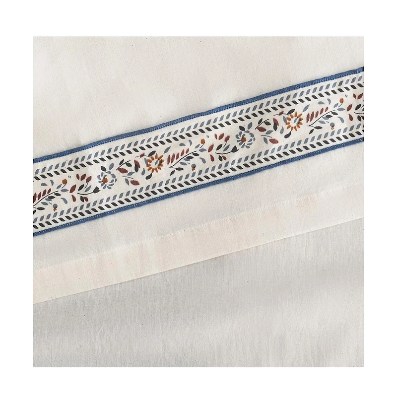 Ellis Curtain Richmark Tailored Rod Pocket Design Curtain Panel Pair for Windows with Ties 70" x 63" Natural