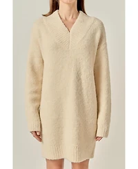 English Factory Women's V Neck Knit Dress