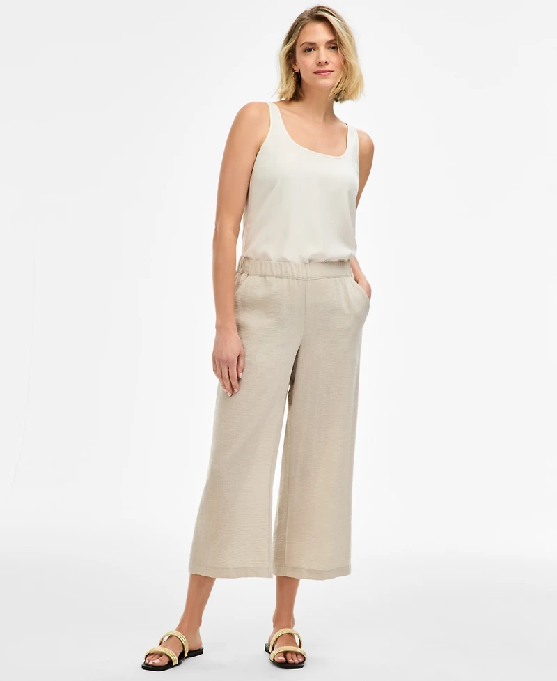 Jm Collection Women's Crinkled Cropped Pull-On Pants, Macy's Exclusive