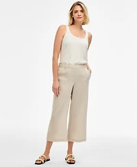 Jm Collection Women's Crinkled Cropped Pull-On Pants, Macy's Exclusive