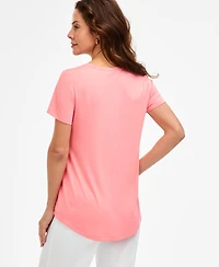 Jm Collection Women's Scoop-Neck Short Sleeve Top, Created for Macy's