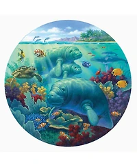 SunsOut Manatee Beach 500 piece Jigsaw Puzzle for Adults Round