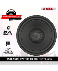 5 Core 8 Inch Woofer 200W Car Subwoofer 4Ohm Replacement Deep Sub w Poly Cone - Wf 8 120 Pp 4OHM