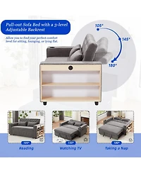 Streamdale Furniture 61.4" Pull-Out Sofa Bed Convertible Couch