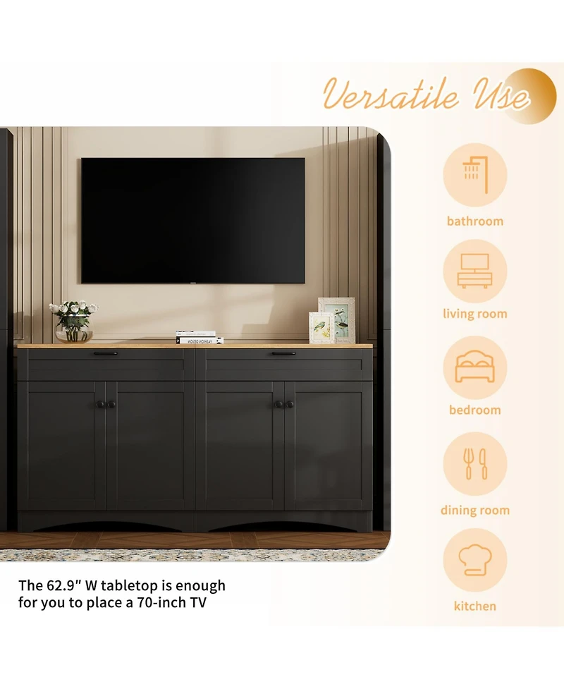 Streamdale Furniture Farmhouse Entertainment Center for 70