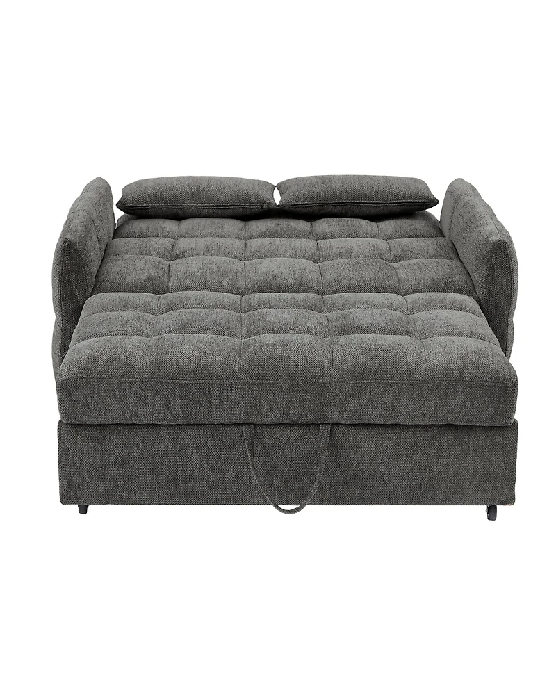 Streamdale Furniture Green Loveseat Sofa Bed with Usb Ports & Pillows