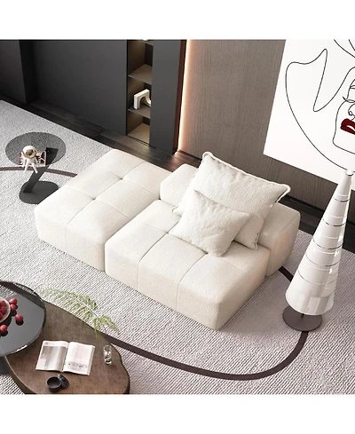 Streamdale Furniture Modern Chenille Modular Sectional Sofa with Pillows