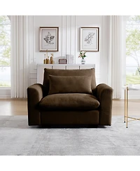 Streamdale Furniture Brown Corduroy Deep Seat Accent Chair