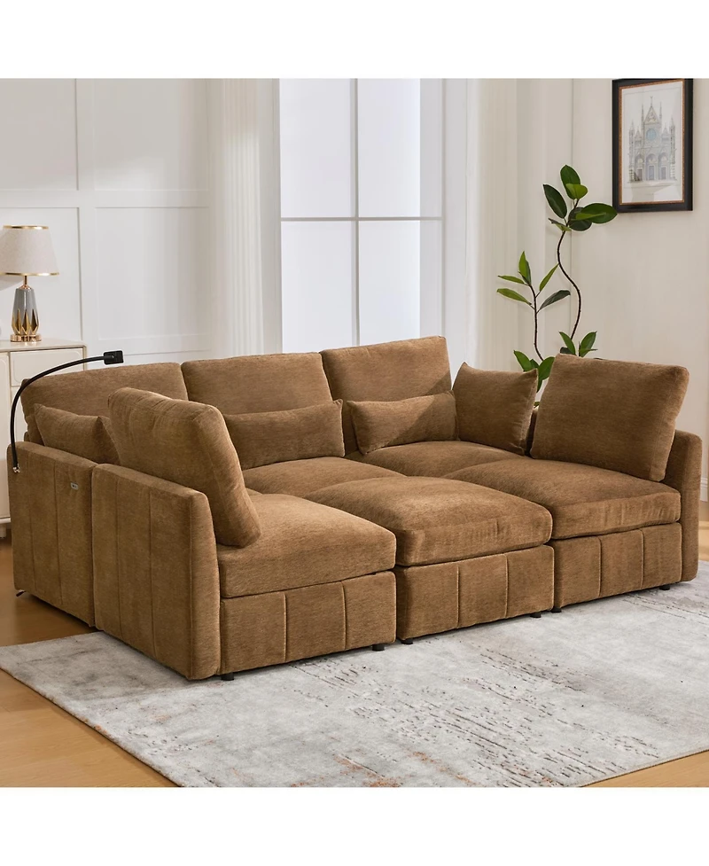 Streamdale Furniture Modern Sectional Sofa U-Shaped Couch w/ Ottoman