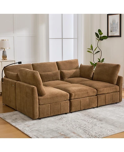 Streamdale Furniture Modern Sectional Sofa U-Shaped Couch w/ Ottoman