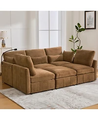 Streamdale Furniture Modern Sectional Sofa U-Shaped Couch w/ Ottoman