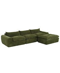 Streamdale Furniture 116" Fully Compressed Sofa, High Density Foam, No Assembly, Chenille
