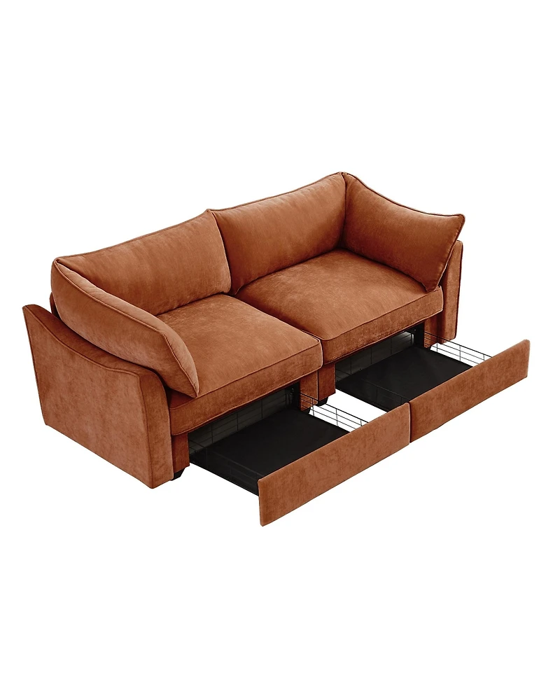 Streamdale Furniture Chenille 2-Seater Sofa with Underseat Storage