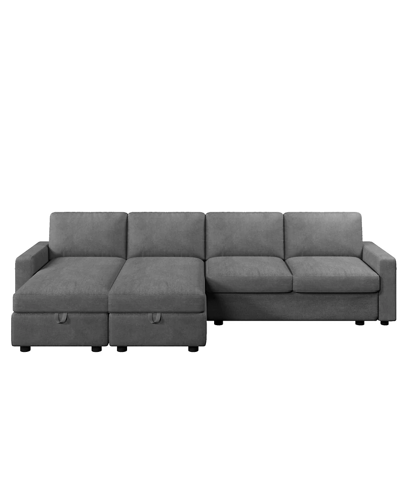 Streamdale Furniture + 103.9" + Fabric (assuming material is fabric) + Storage Chaise & Usb + Sectional Sofa