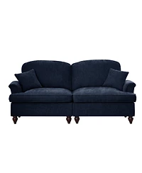 Streamdale Furniture Blue Chenille Mid-Century Two-Seater Sofa