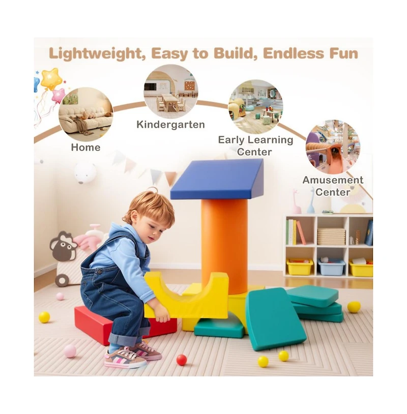 Hongge 10 Piece Soft Foam Climbing Blocks Set