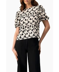 Ivonne Women's Embroidered Puff-Sleeve Blouse