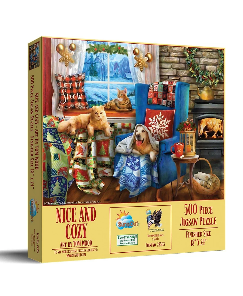 SunsOut Nice and Cozy 500 piece Jigsaw Puzzle for Adults Christmas