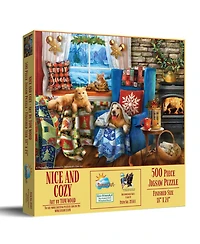 SunsOut Nice and Cozy 500 piece Jigsaw Puzzle for Adults Christmas