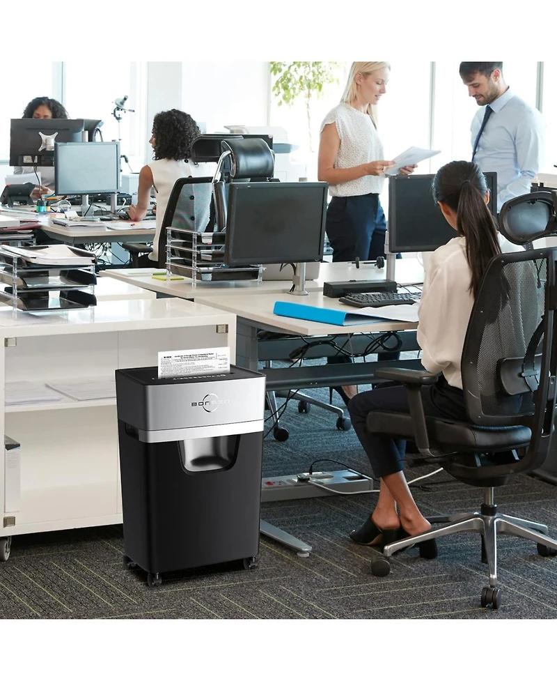 Bonsen 16-Sheet Heavy-Duty Crosscut Shredder, 60-min run, 60dB Low-Noise, 5.3Gal Bin, Anti-Jam, Quiet, Home/Office