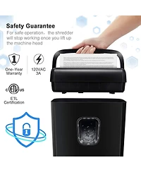 Bonsaii 6-Sheet Micro-Cut Shredder, P-4 Security, Shreds Paper/Cards/Staples/Clips, 3.4Gal Bin, Home/Small Office