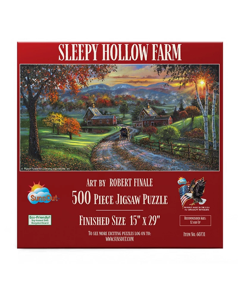 SunsOut Sleepy Hollow Farm 500 piece Jigsaw Puzzle for Adults