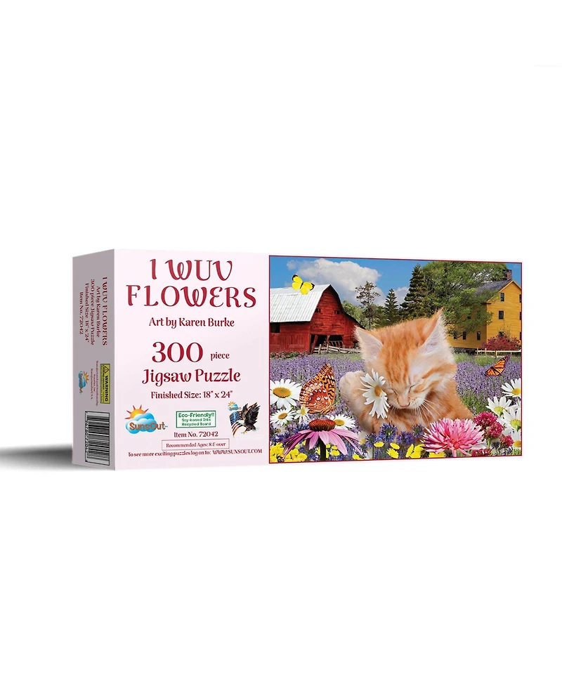 SunsOut I Wuv Flowers 300 piece Jigsaw Puzzle for Adults
